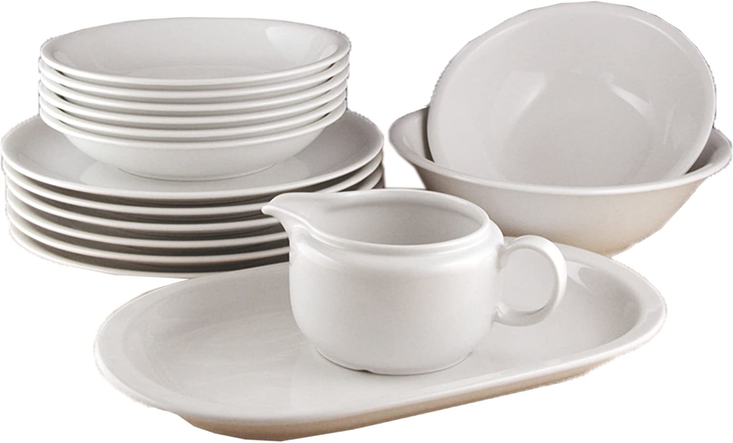 Seltmann Weiden Compact Tableware, Porcelain, White, Dishwasher Safe, 16-pcs., 1716174