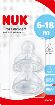 NUK Valve suction cup First Choice+ silicone, 6-18 months, hole size M (milk), 