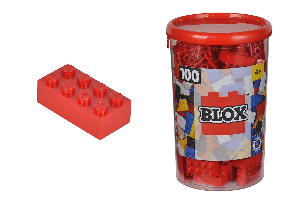 Simba Blox Stone Tin, Construction Toy, Red