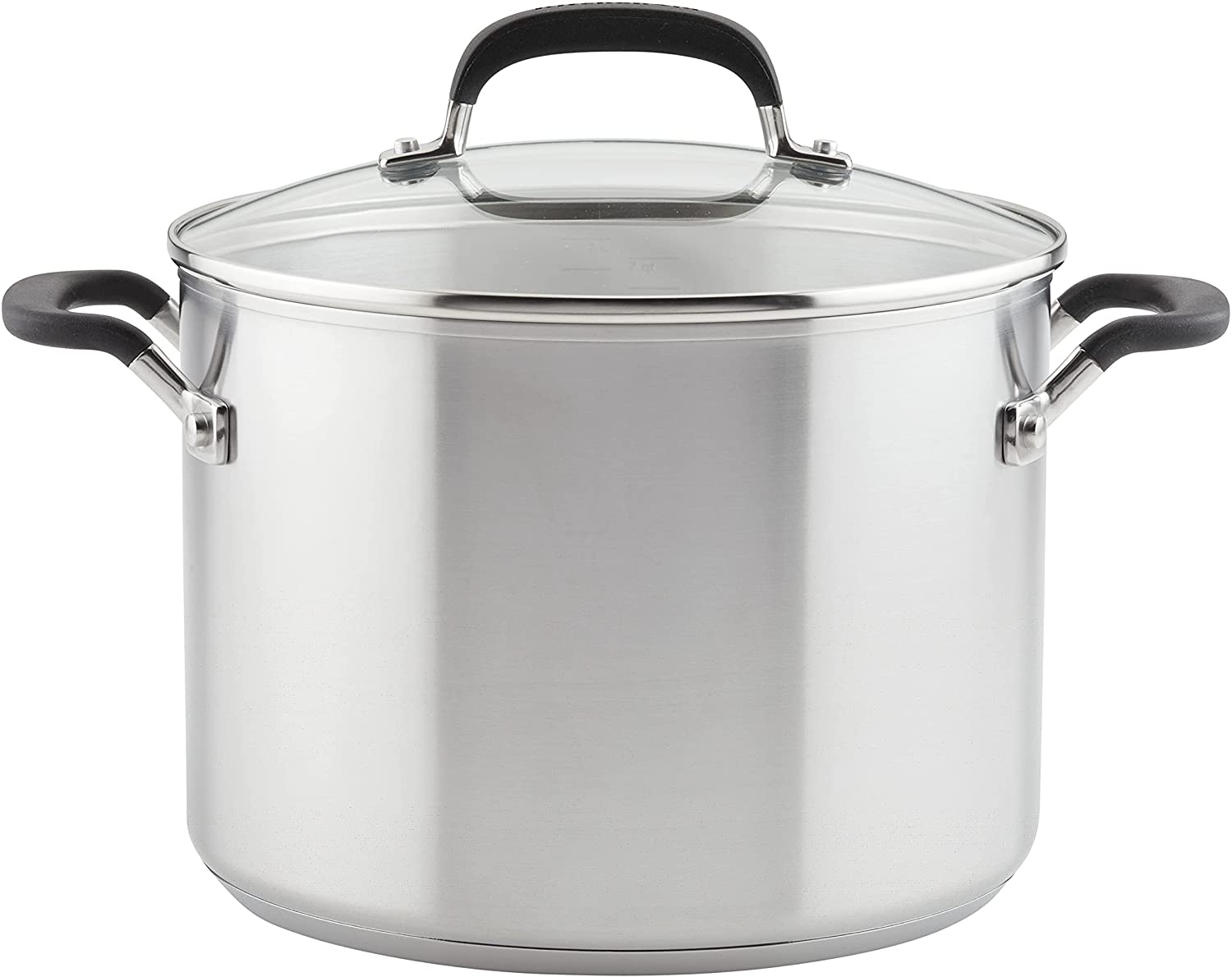 KitchenAid 8 Quart Brushed Stainless Steel Stockpot with Measuring Markers and Lid