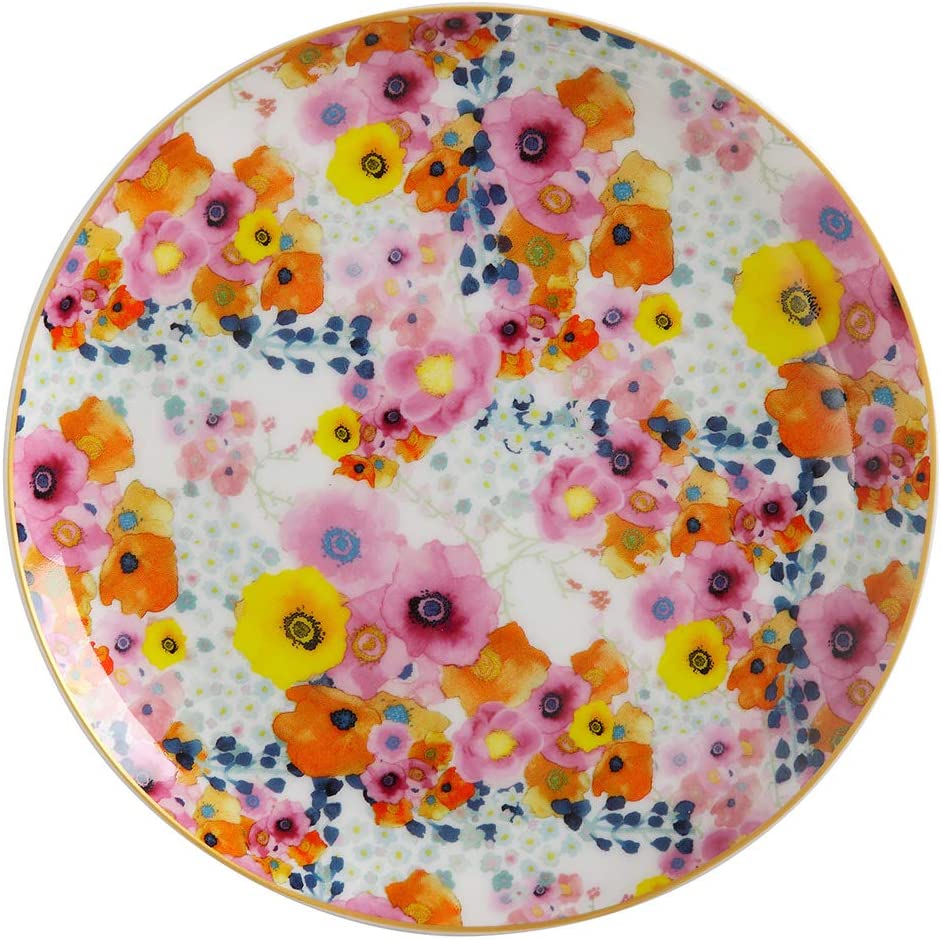 Maxwell & Williams DX0180 Bloems Bone China Porcelain Plate, Multi-Colour, in Gift Box