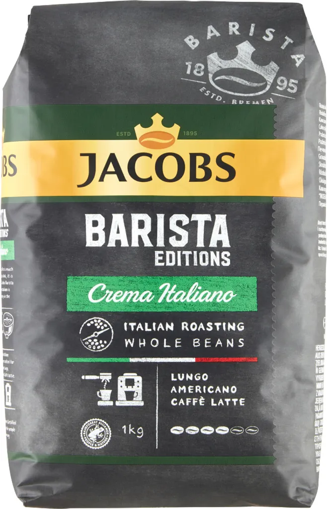 Jacobs Barista Editions Crema Italiano Roasted Coffee Beans 1 Kg