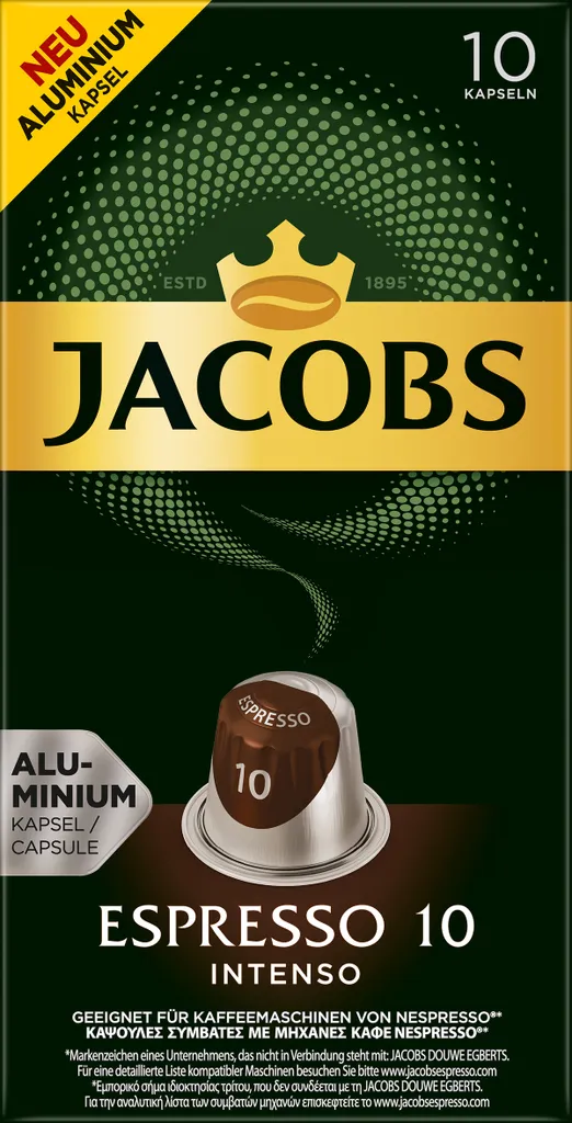 Jacobs Espresso Intenso | 10 Nespresso® compatible capsules