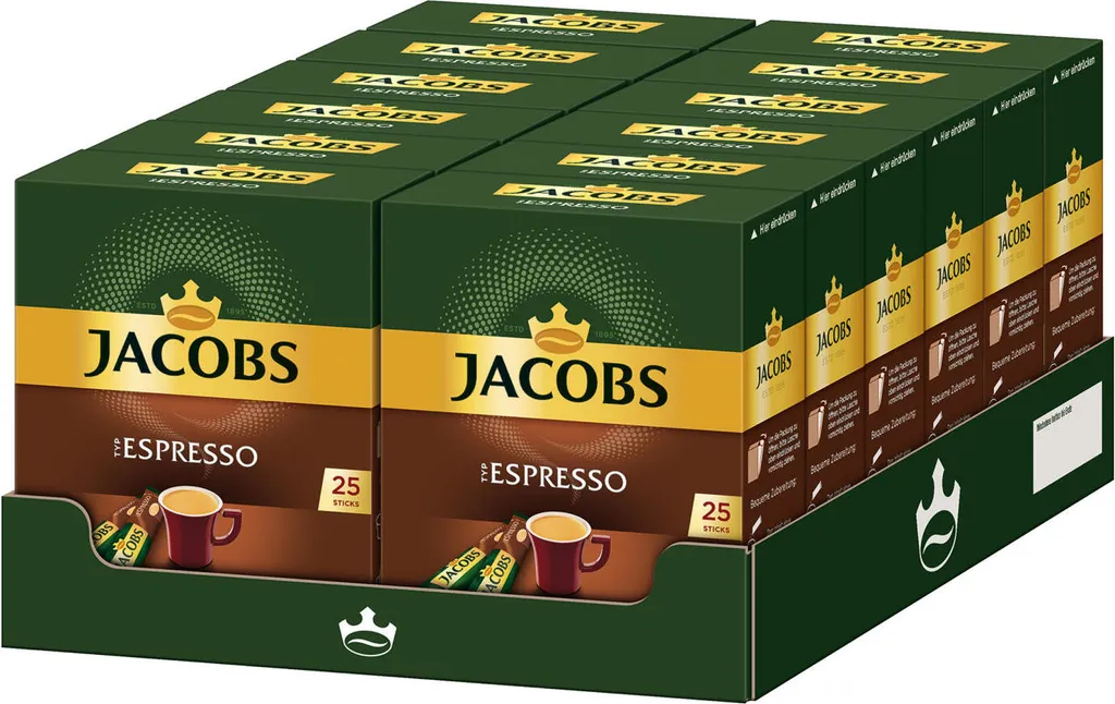 JACOBS Espresso Instant Coffee 12-pack - 12 x 25 sticks
