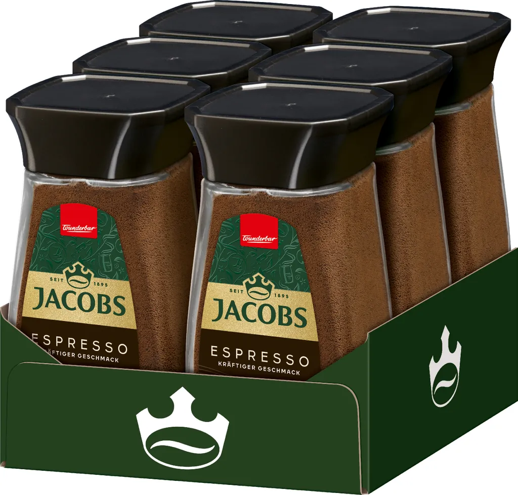 JACOBS Espresso löslicher Kaffee 6 Gläser - 6 x 100g Instantkaffee