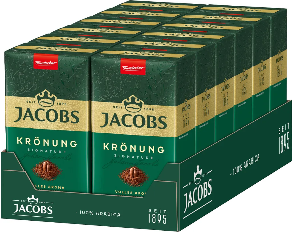JACOBS Filter Coffee Coronation Roasted Ground Coffee 100% Arabica Classic 12 x 500 g
