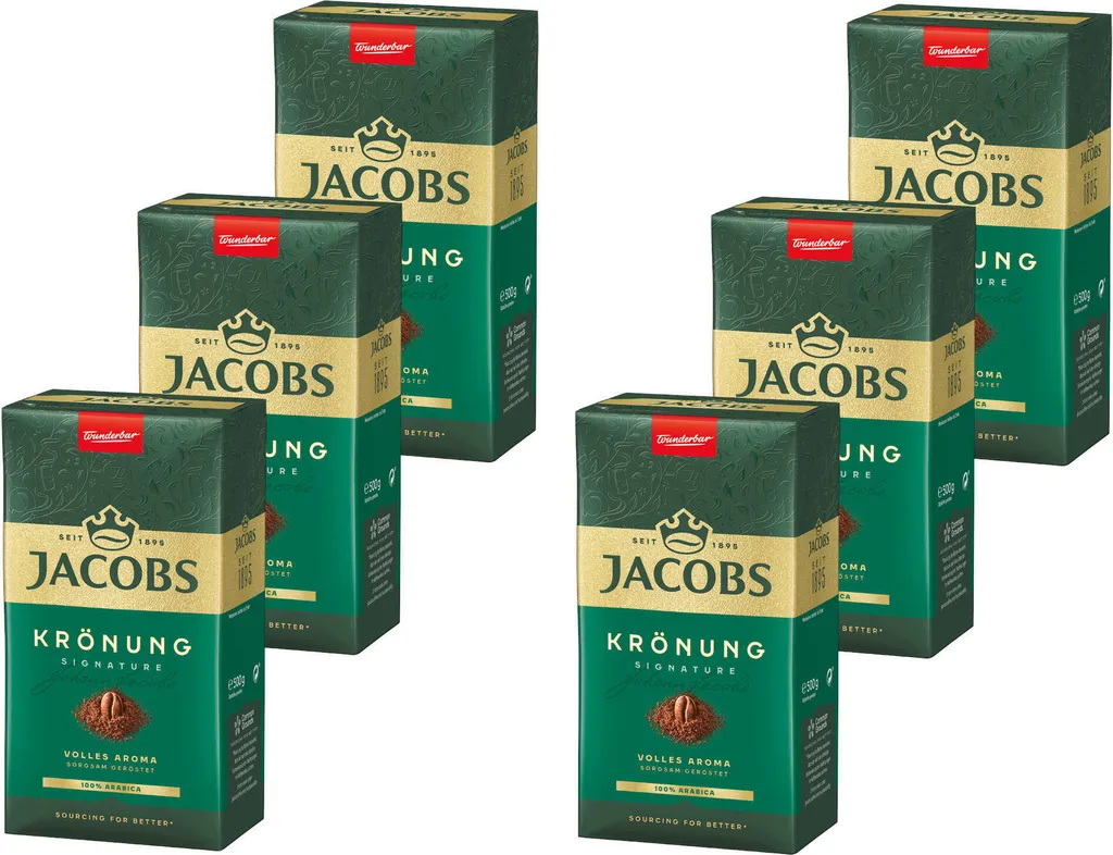 JACOBS Filter Coffee Coronation Roasted Coffee Ground 100% Arabica Classic 6 x 500 g