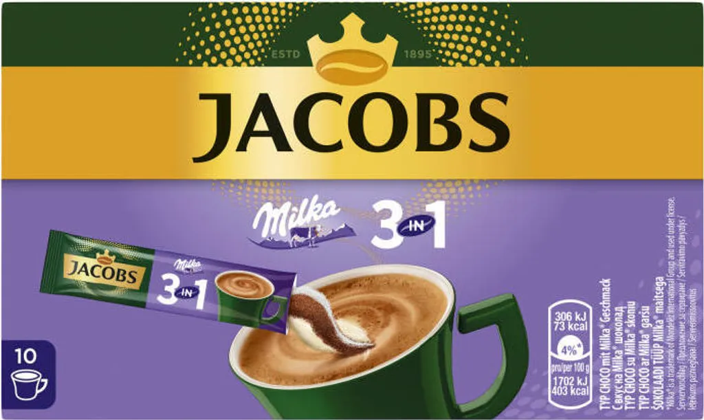 Jacobs Coffee Ins. 3 in 1 Milka 10 x 18 g