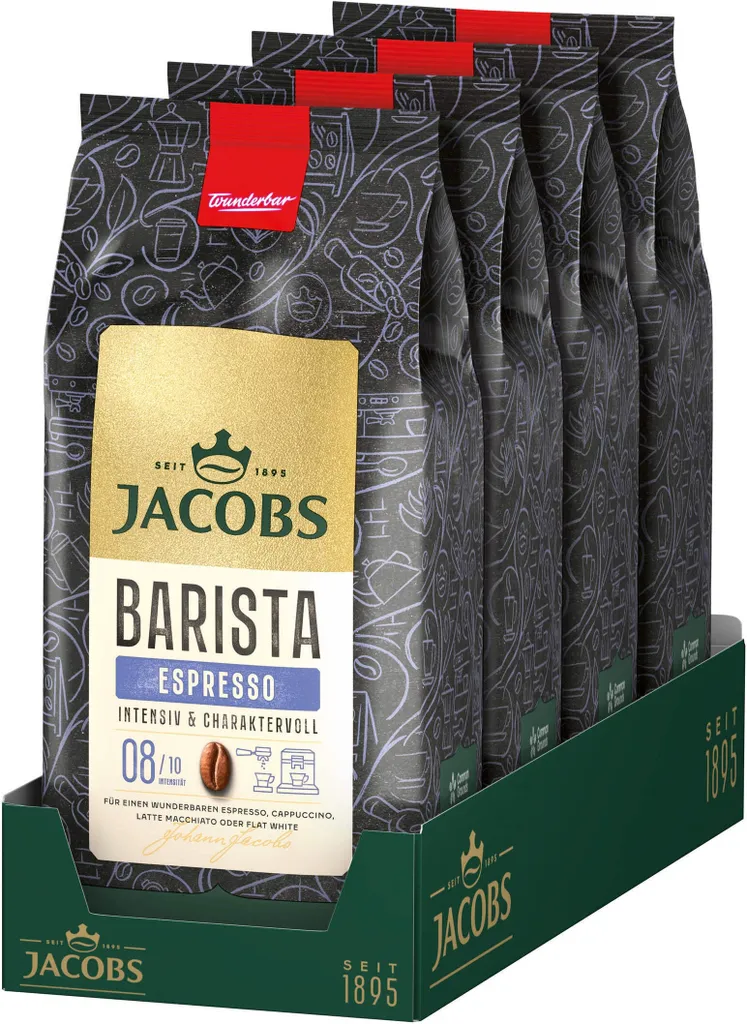 JACOBS Coffee Beans Barista Editions Espresso Espresso Beans 4x 1 kg Whole Bean