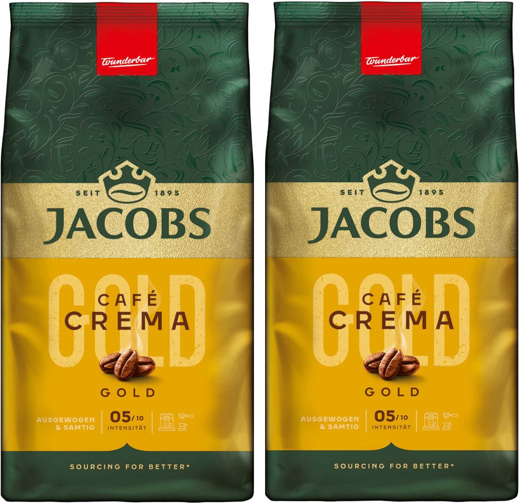 JACOBS coffee beans expert roast Café Crema Gold whole beans roasted 2x1 kg