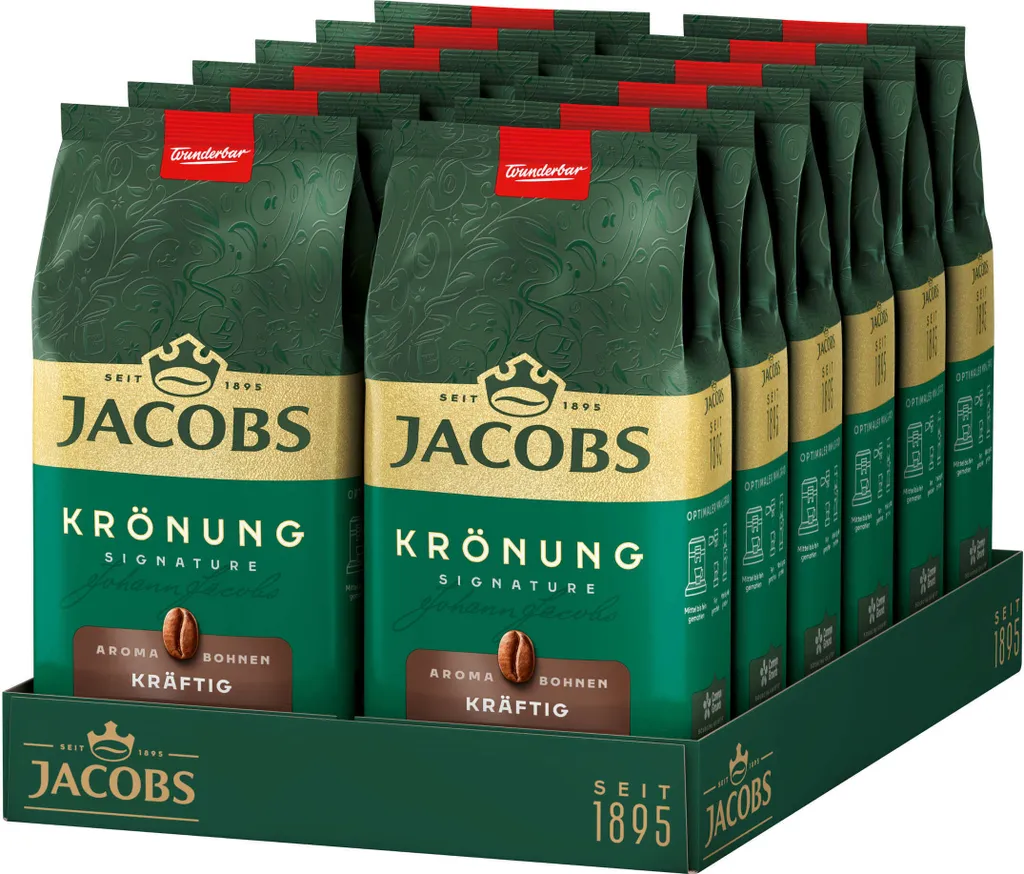 JACOBS Coffee Beans Coronation Aroma Bean Strong Whole Coffee Beans 12 x 500g