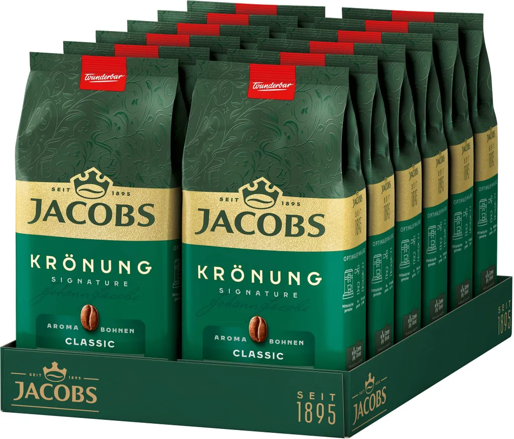 JACOBS Coffee Beans Coronation Aroma Beans Classic 12 x 500g whole beans roasted