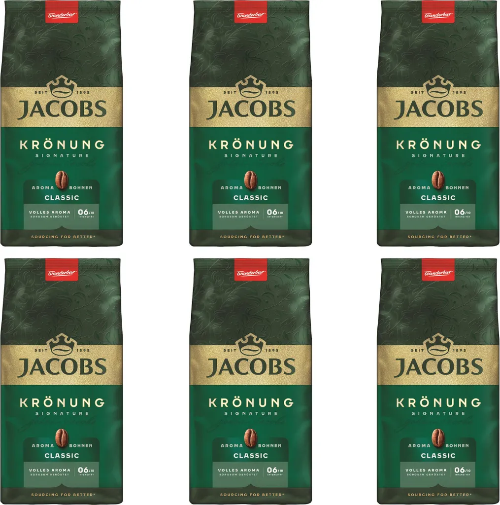 JACOBS Coffee Beans Coronation Aroma Beans Classic 6 x 500g whole beans roasted