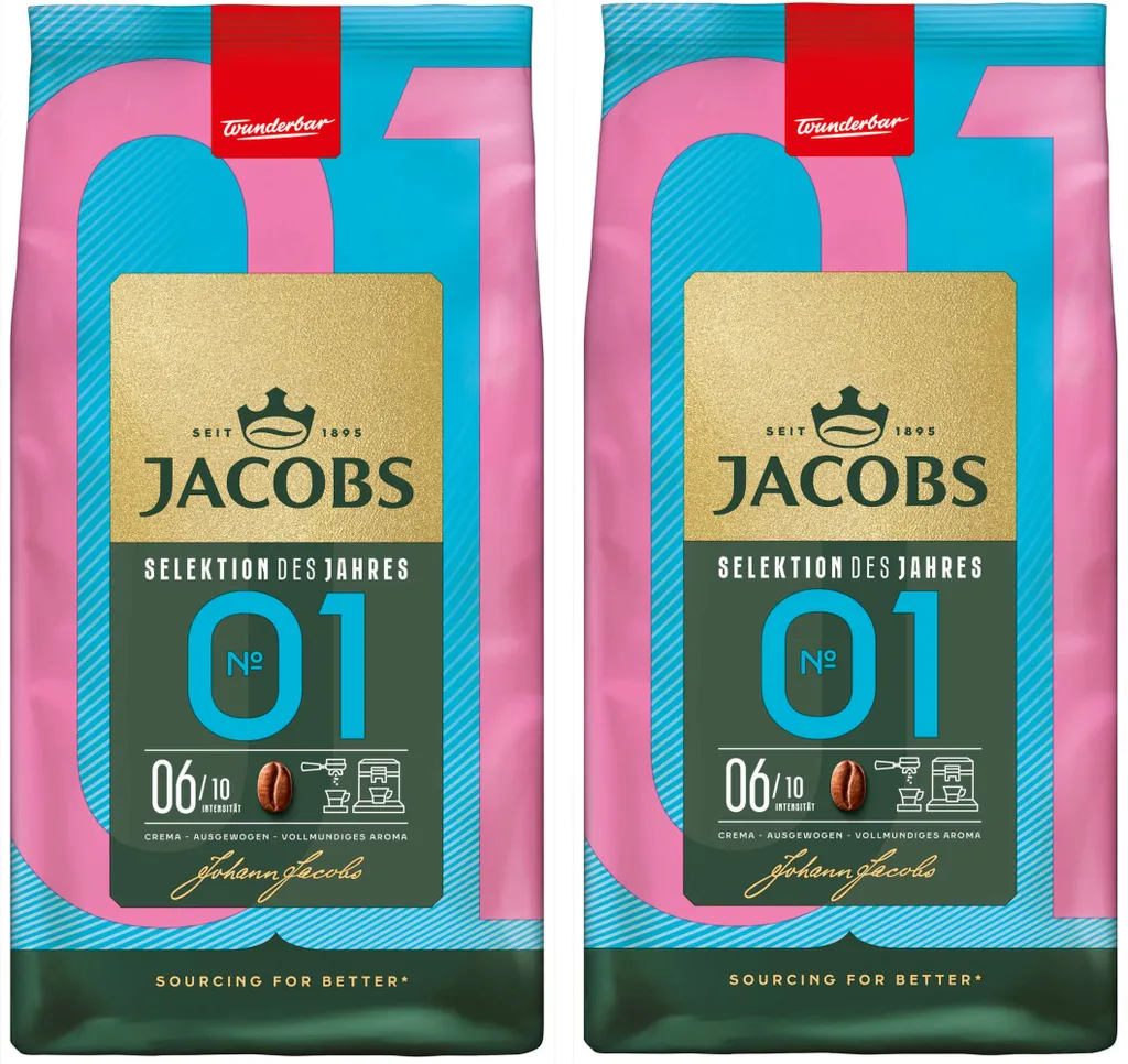 JACOBS Coffee Beans Selection of the Year No. 1 Whole Roasted Beans 2 x 1 kg