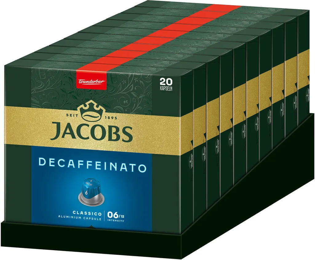 JACOBS Decaffeinato Classico 6 decaffeinated capsules 200 Nespresso®* compatible