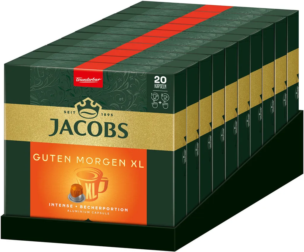JACOBS capsules Guten Morgen XL Intense 200 Nespresso®* compatible coffee capsules