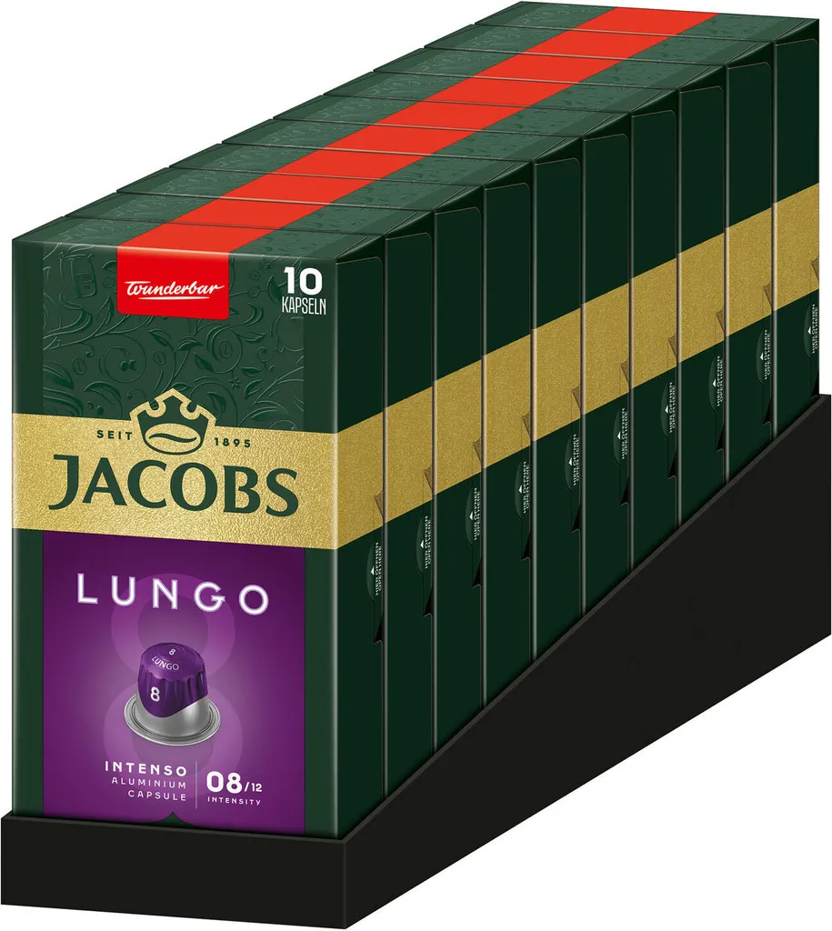 JACOBS Capsules Lungo Intenso 100 Nespresso®* compatible coffee capsules