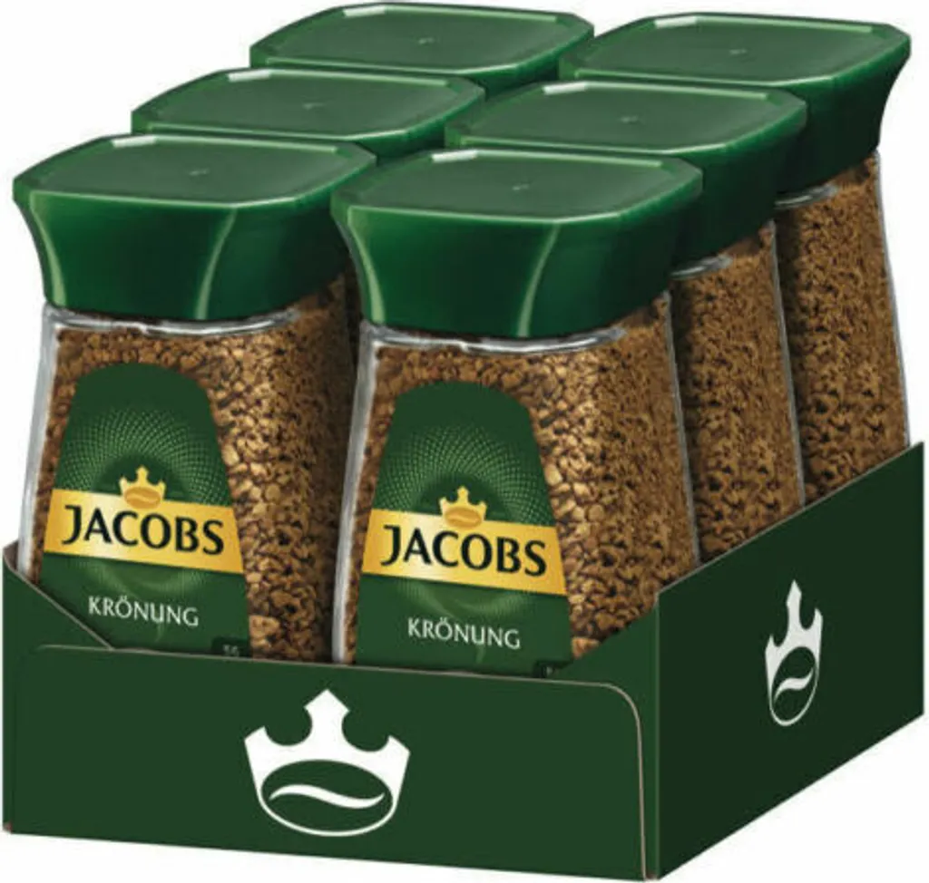 JACOBS Krönung 6 x 100g löslicher Kaffee Instantkaffee 6 Gläser Löskaffee