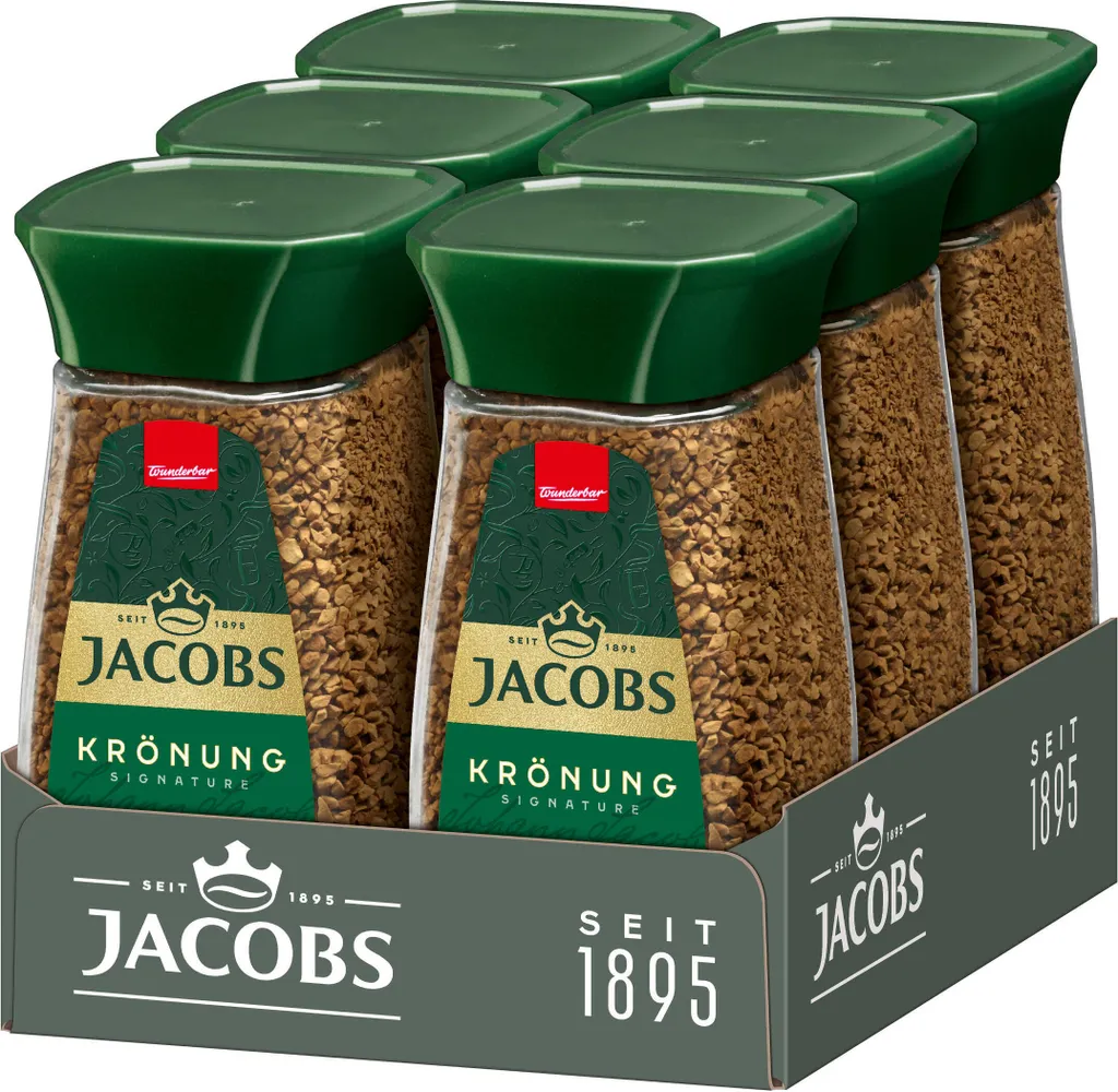 JACOBS Krönung löslicher Kaffee 6 x 200 g Gläser Instantkaffee