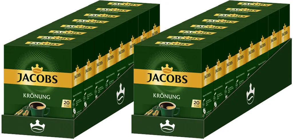 JACOBS Löskaffee Krönung 16 x 20 Sticks löslicher Kaffee Instantkaffee 320 Getränke