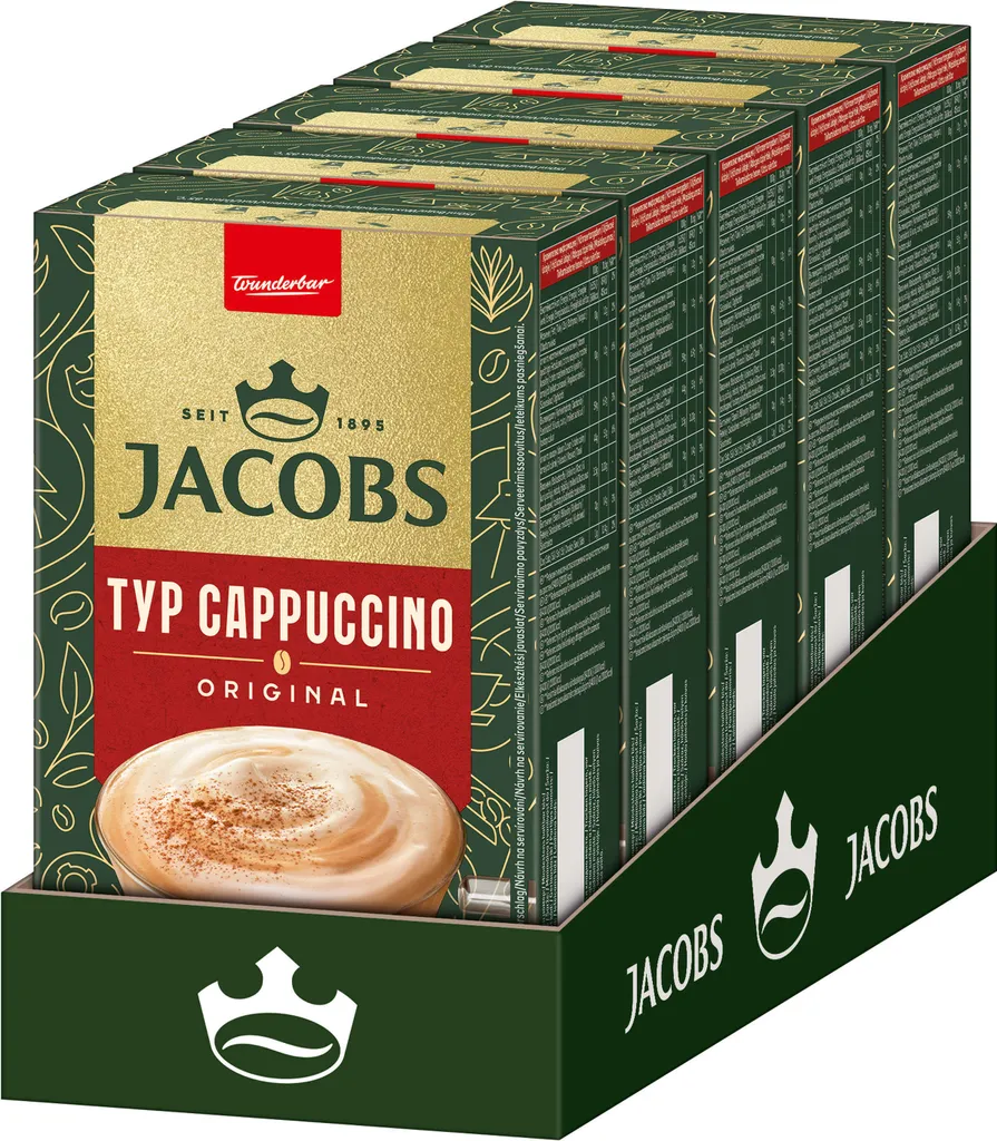 JACOBS Löskaffee Typ Cappuccino 5 x 8 Sticks - 40 Getränke Instantkaffee Instant