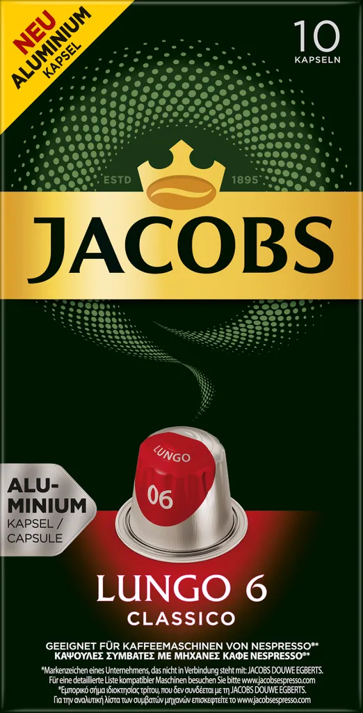 Jacobs Lungo Classico | 10 Nespresso® compatible capsules