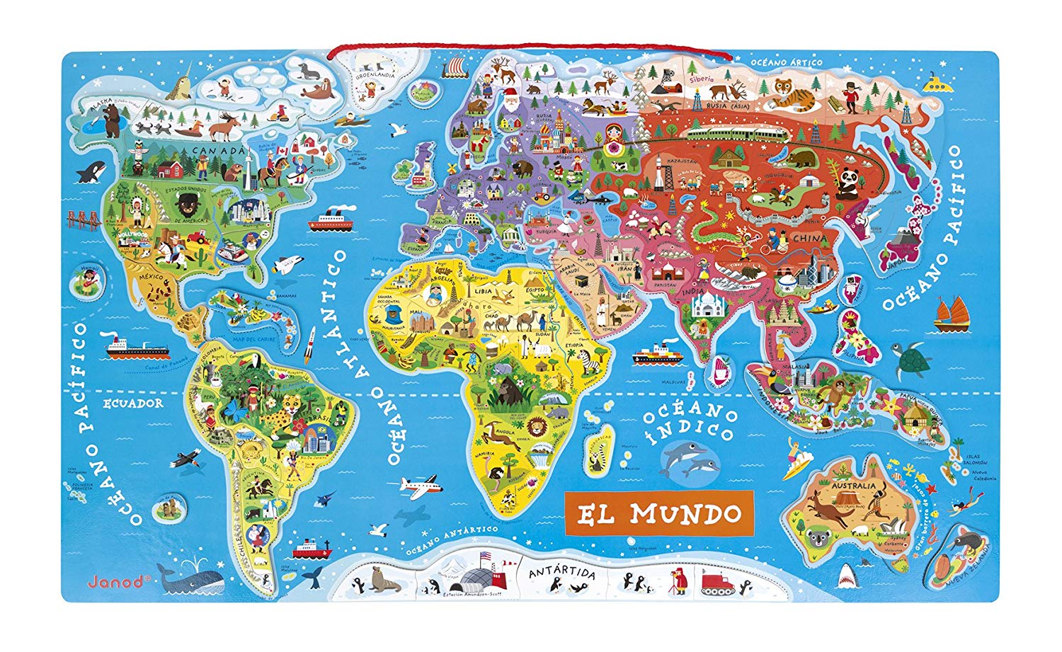 Janod J05503 – Magnetic Map The World Spanish