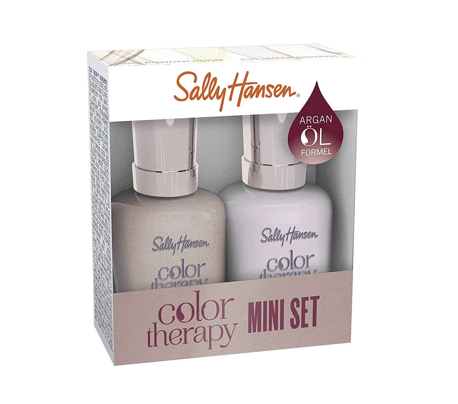 Sally Hansen Color Therapy Nail Polish Mini Duo Pack Colour 200 + Colour 230 Powder Room + Sheer Nirvana 10 ml