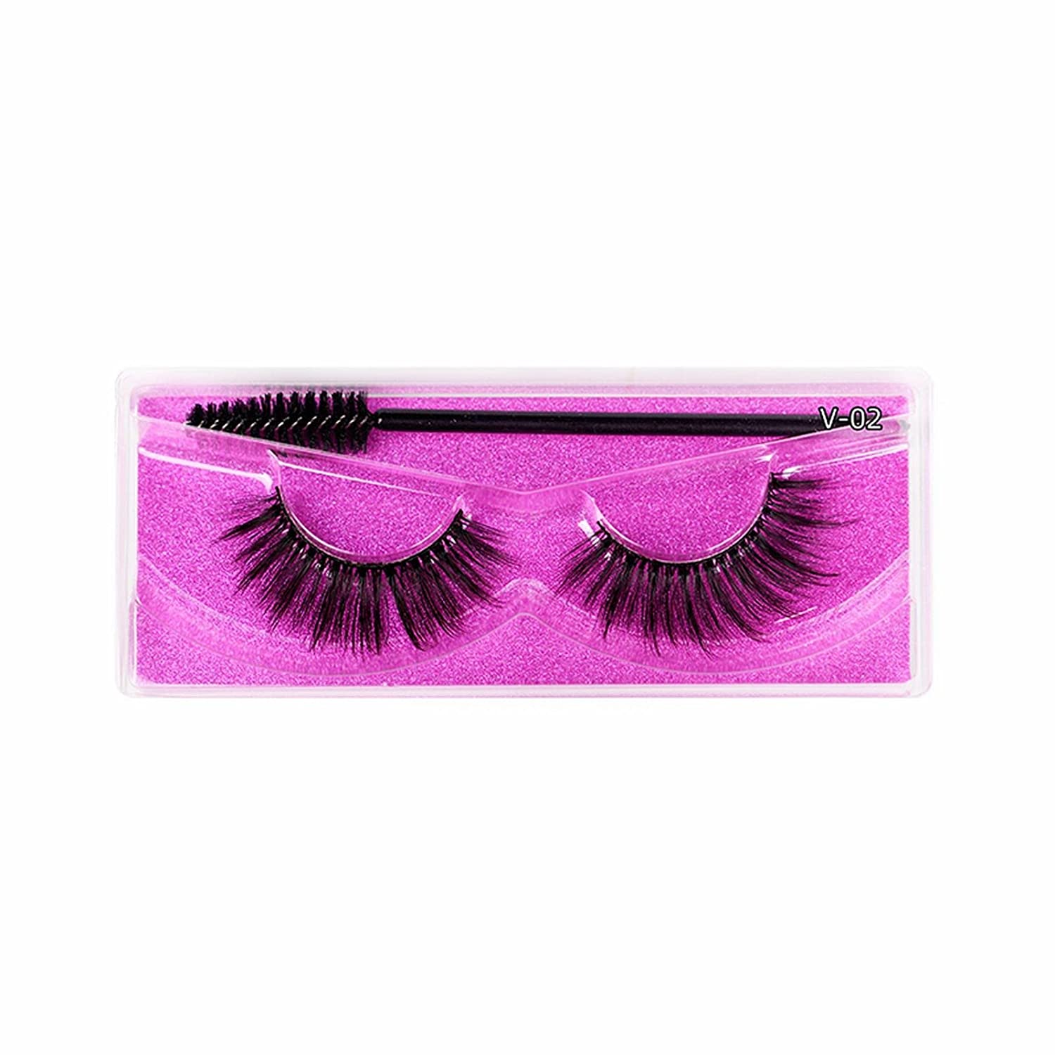 Generic 3D Thick False Eyelashes 1 Pair of Cotton Threads of V-Eyeliner Black, 