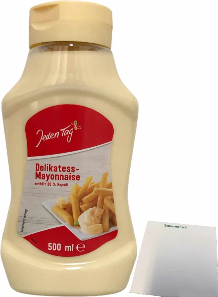 Jeden Tag Delikatess Mayonnaise 80 % (500 ml Flasche) + usy Block