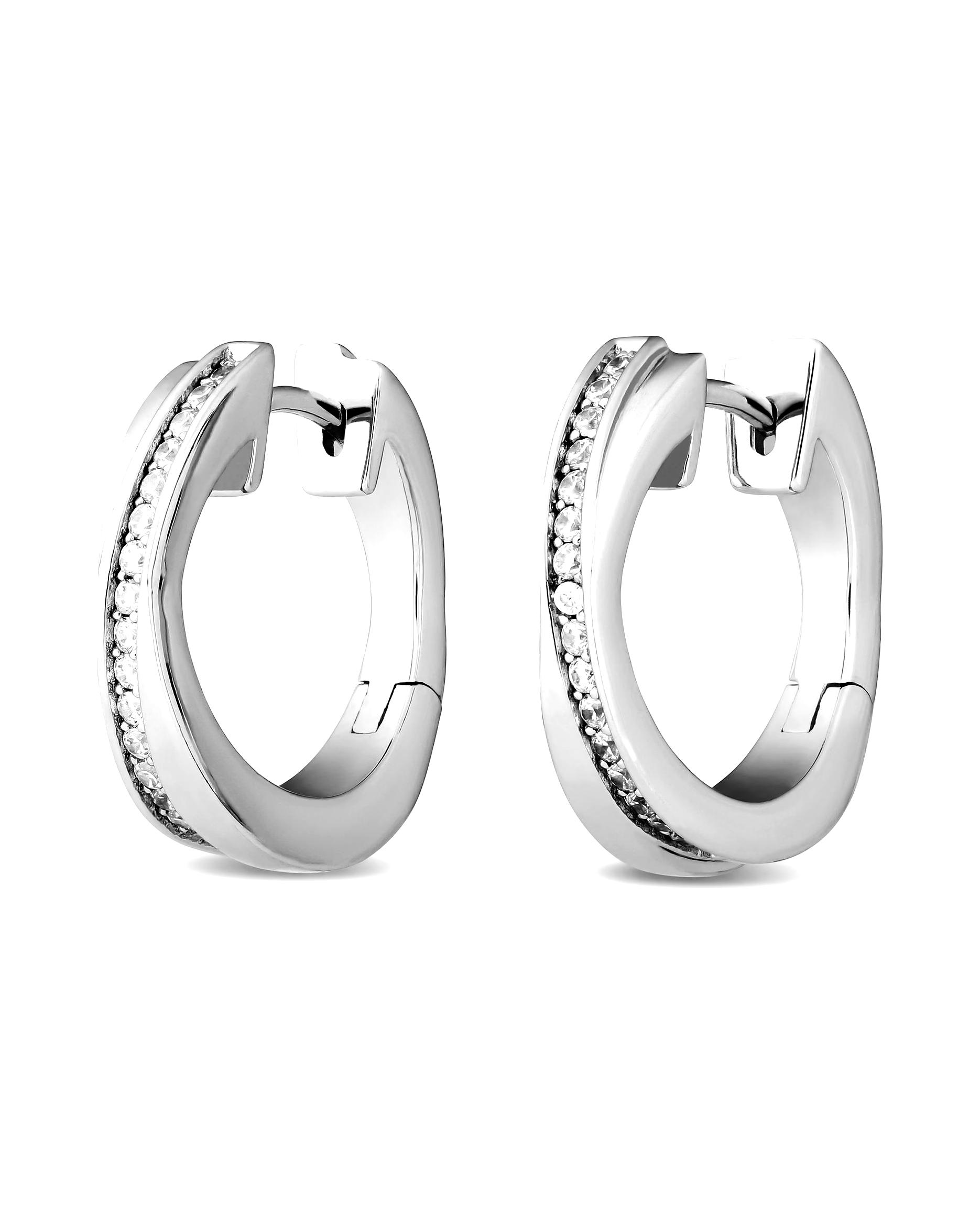 Jette hoop earrings rhodium-plated 925 silver