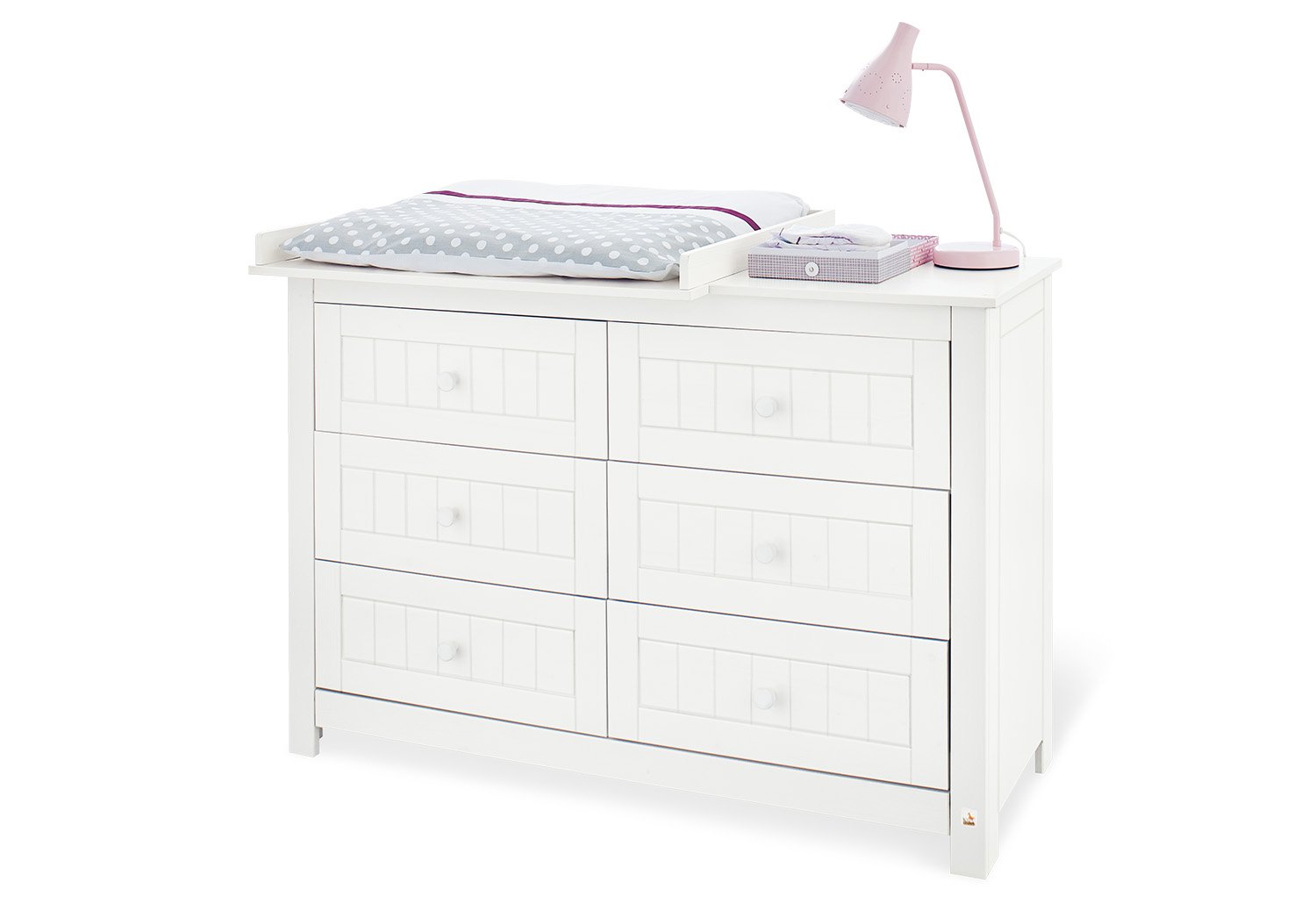 Pinolino 131617X Extra Wide Changing Table Changing/Changing Nappy Changing Romantic removable, Spruce, 85 x 75 x 95 cm, White