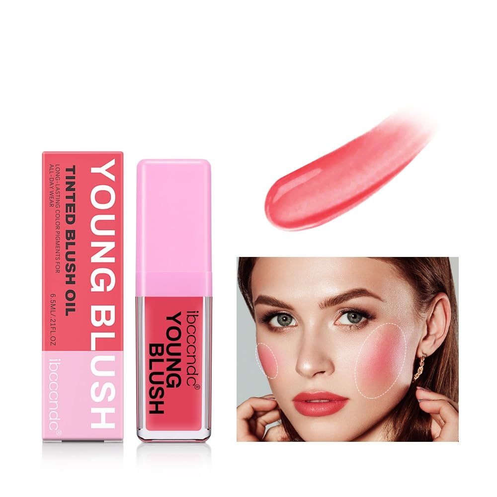 Liquid Blush Moisturising pH Changing Blush Liquid for Cheeks Dewy Face Blush for Natural Look Weightless Long Lasting Blush Makeup (Pink)