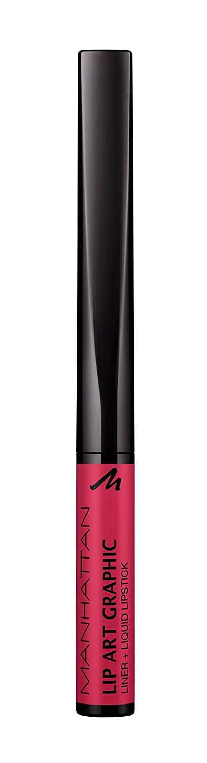 Manhattan Lip Art Graphic 2-in-1 Lip Liner and Liquid Lipstick for Velvety Soft Lips 1.8 ml, vibez ‎120 (rot)