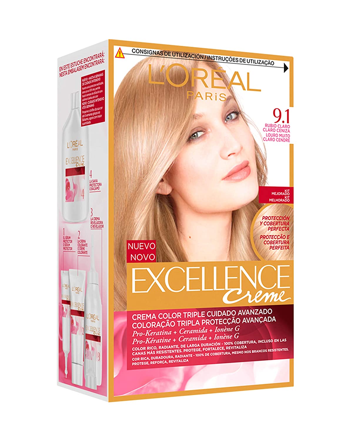 L'Oréal Paris Excellence Excellence Crema N.91, ‎9.1, blonde, very bright, ash, 