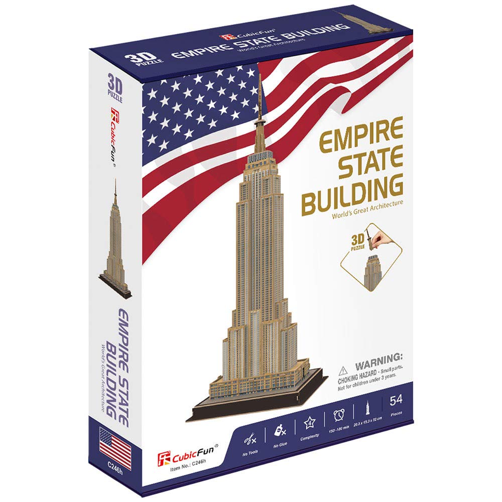 CubicFun Jigsaw Puzzle 54 Pieces – 3D Puzzle – Empire State Building (Difficulty: 4/