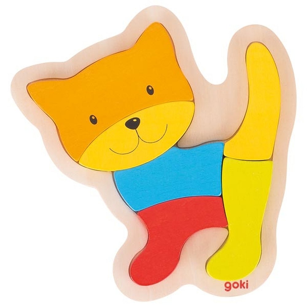'Jigsaw Puzzle "Cat Wooden Toy Insert by Goki Educational Toy Wooden Puzzle
