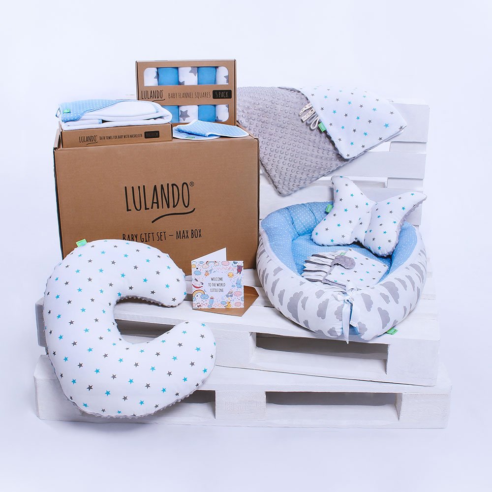 Lulando Baby Gift Set Gift Decoration for New Born Baby Available in Two Designs: (Set of 10) Big or Small (8-Piece) with the OEKO-TEX standard 100).  blue