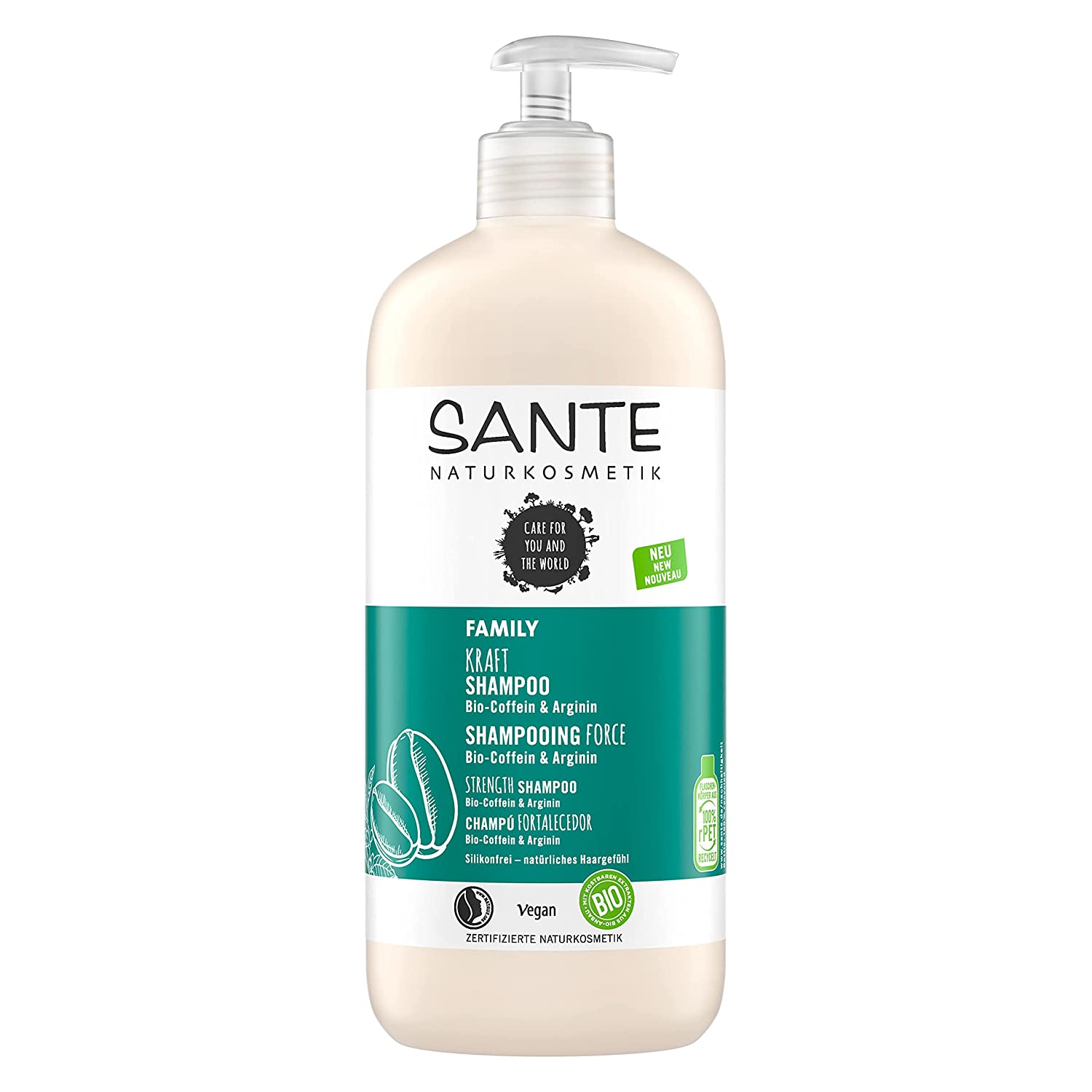 Sante Naturkosmetik Strength Shampoo Organic Caffeine & Arginine, ‎shampoo.