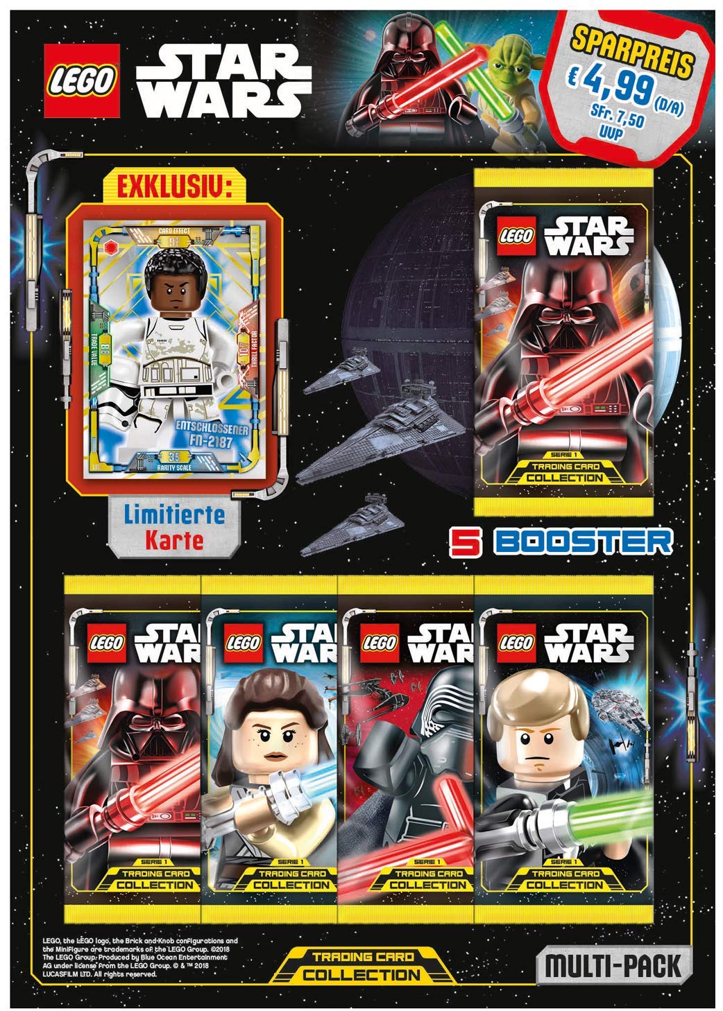 Lego Star Wars Trading Cards All 4 Multipack + All 4 Blister Pack