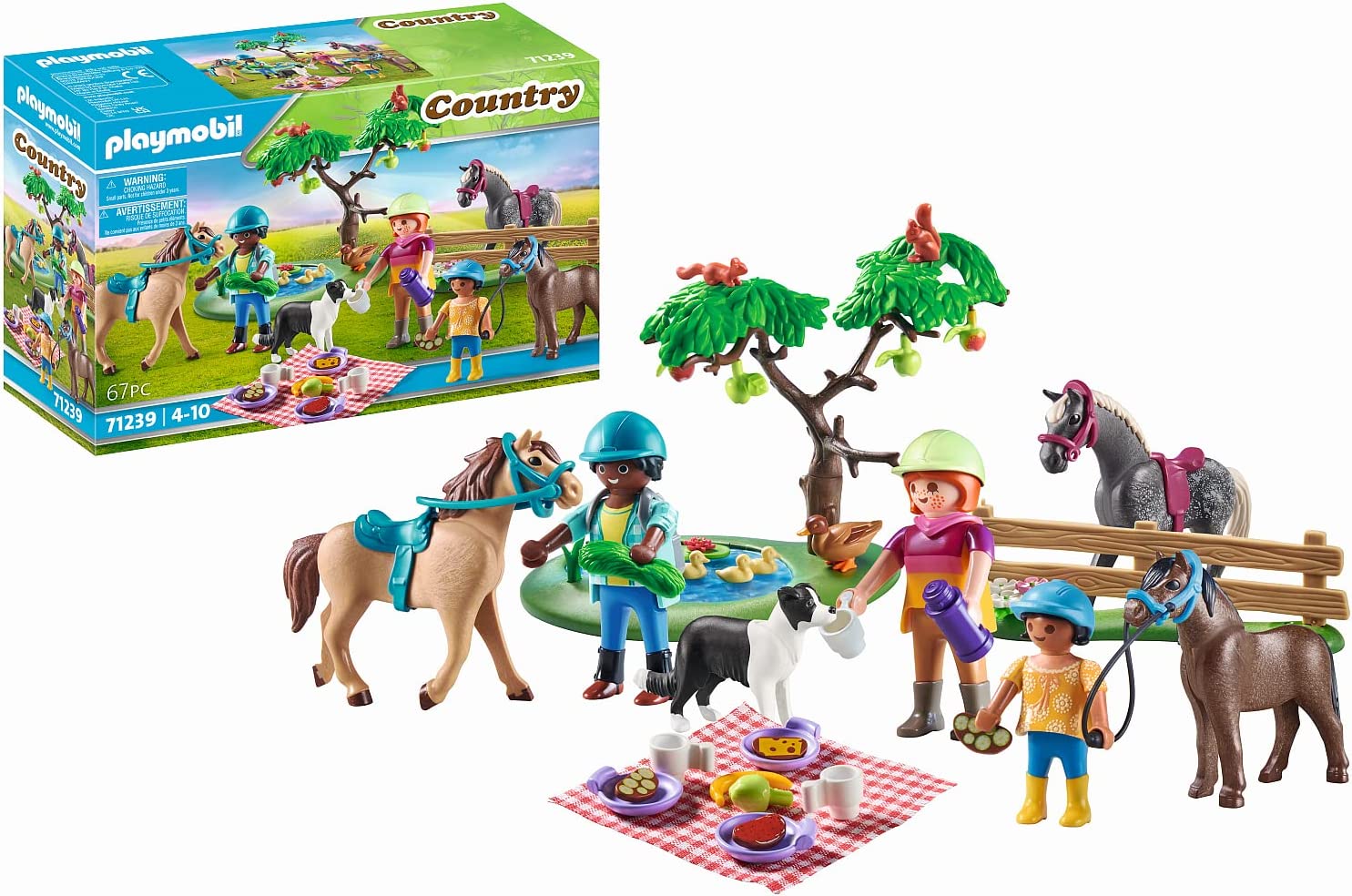 Playmobil Country 71239 Picnic Trip with Horses, Family Picnic in Green, Toy for Children from 4 Years