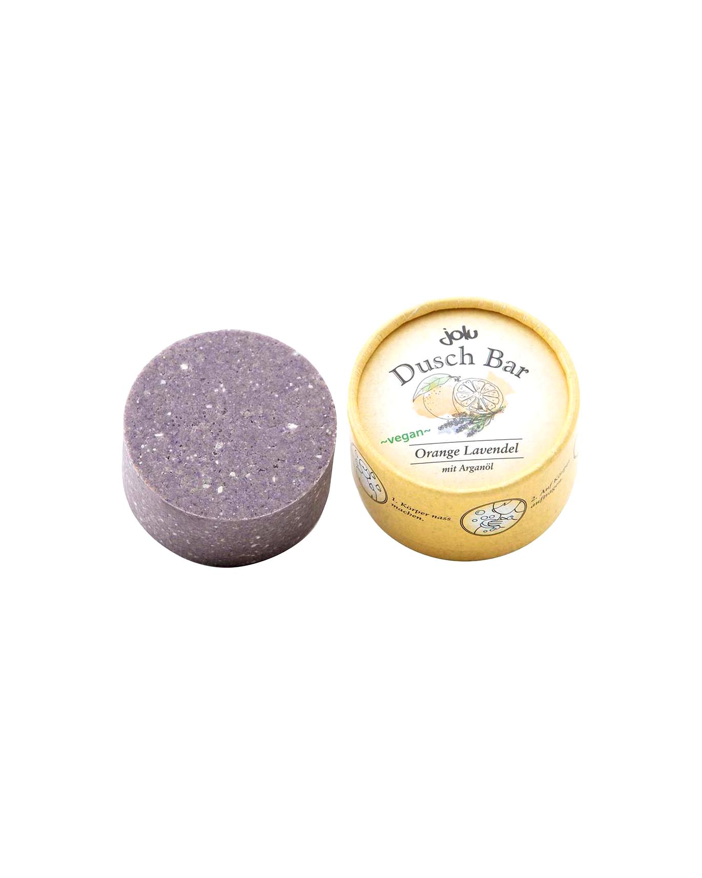 jolu natural cosmetics shower gel shower bar - orange-lavender 100g