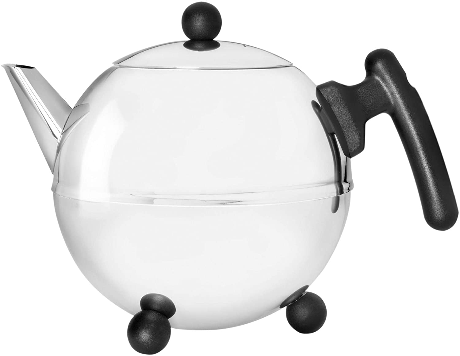 Bredemeijer 1.2 L Stainless Steel Teapot Bella Ronde, Black