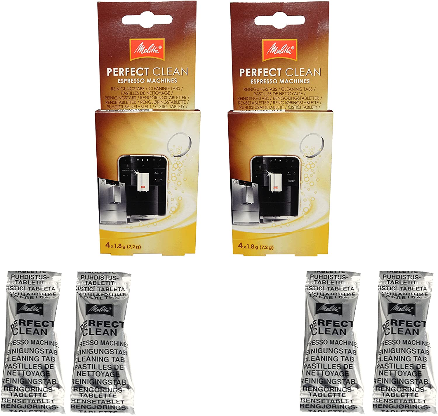 Melitta 1500791 Perfect Clean Coffee Machines Pack of 2 Contains 4 Tabs of 1.8 g