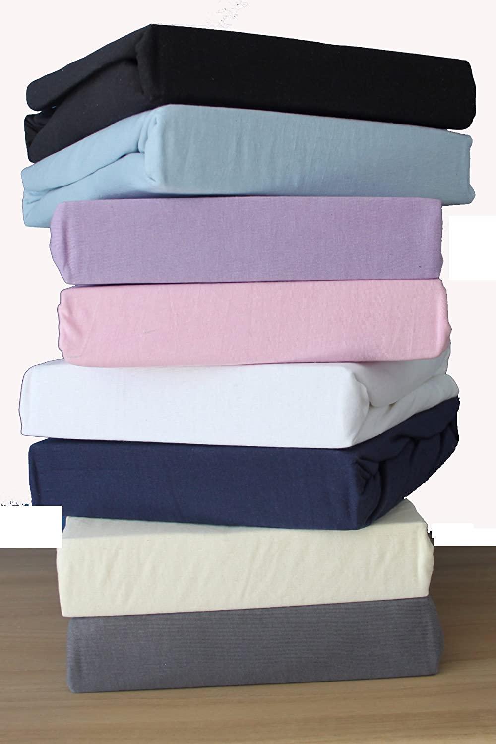 Blue Premium Quality Thick Jersey Fitted Sheet 100% Cotton. Blue