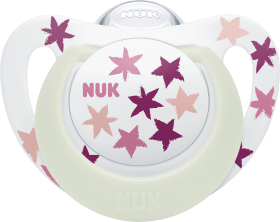 NUK Pacifier Star Day & Night Gr.3 pink/white, 18-36 months, 2 pcs