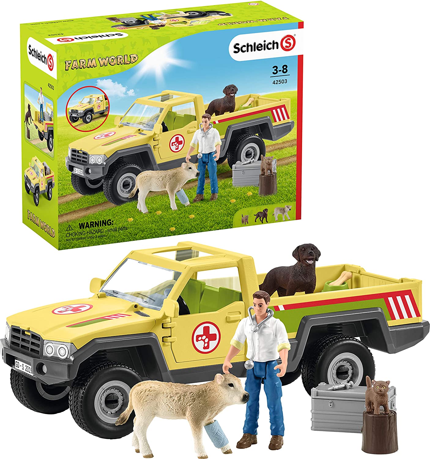 Schleich 42503 Farm World Playset - Vet visit to the farm, Toy from 3 years