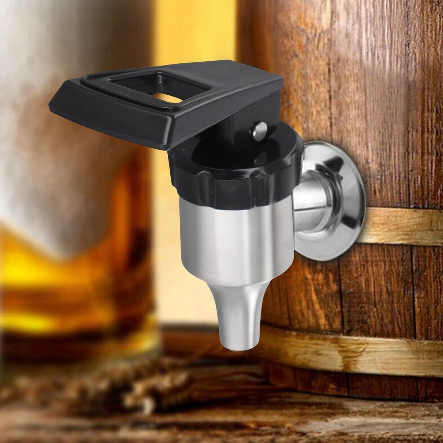 SMZhomeone Wine Barrel Tap Drink Dispenser Tap 304 Stainless Steel Replacement Tap Juice Cold Drink Tap Drink Drinking Fountain with 16-20 mm Hole (B)