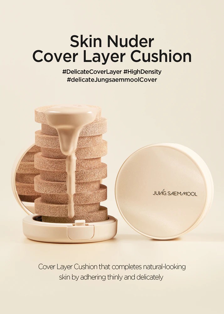 JUNG SAEM MOOL Skin Nuder Cover Layer Cushion moisturizing makeup in a sponge + additional filling