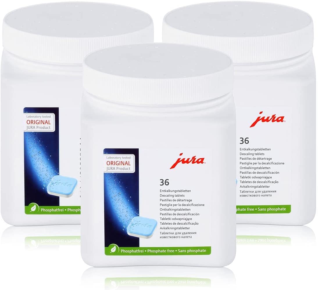 Jura Descaling Tablets 36 Tablets in a Tin Phosphate Free (Pack of 3)